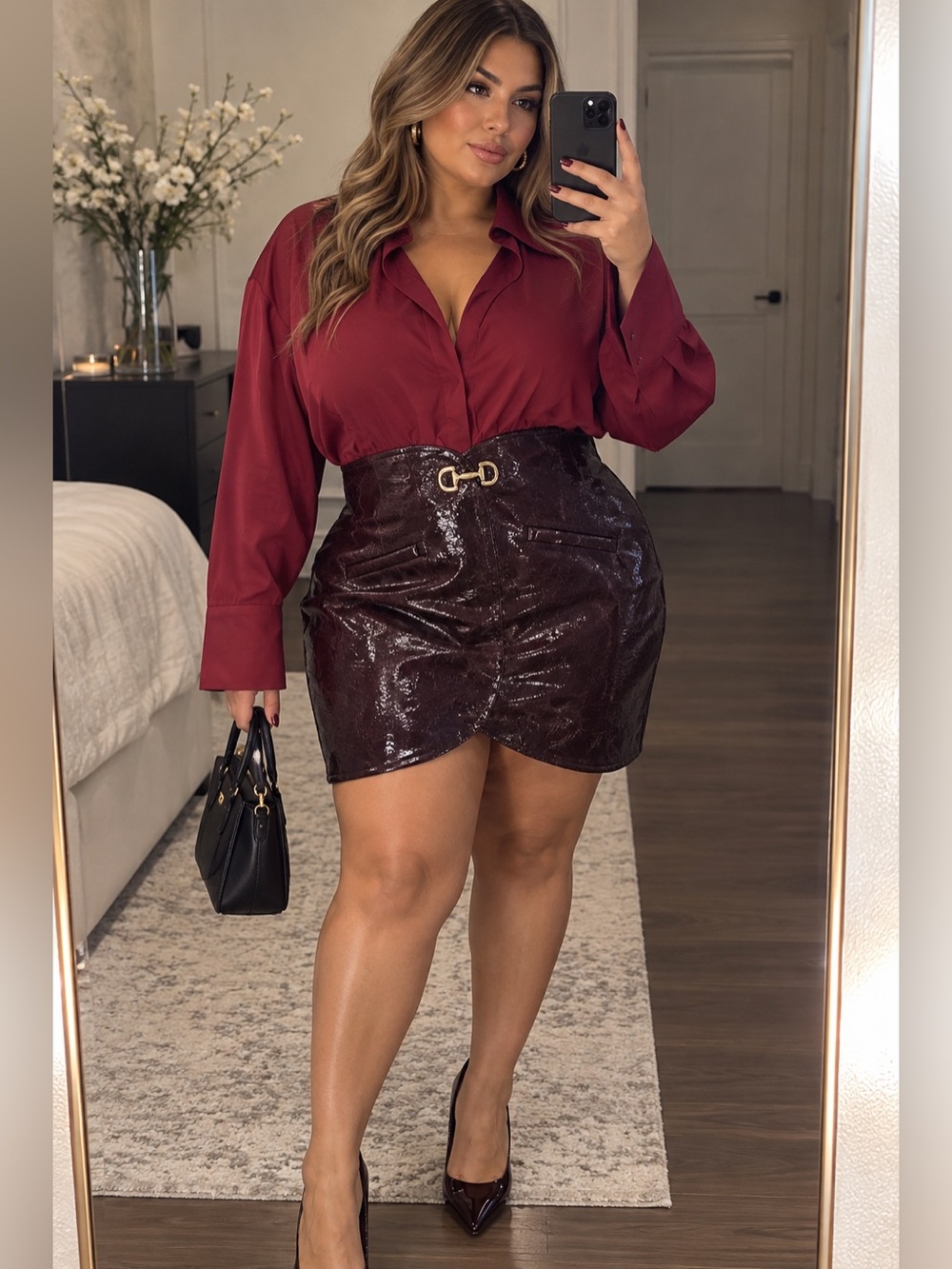 Micas XL burgundy dress zz2